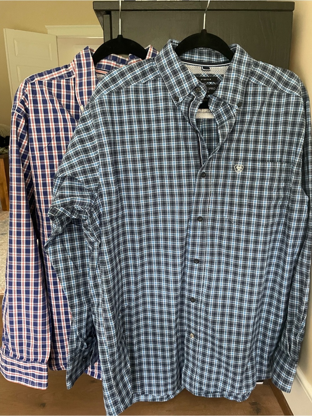 Bundle! 2 Ariat Pro Series Checkered Button Downs, Men’s Medium